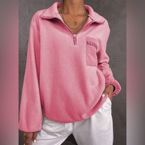 Pink quarter zip